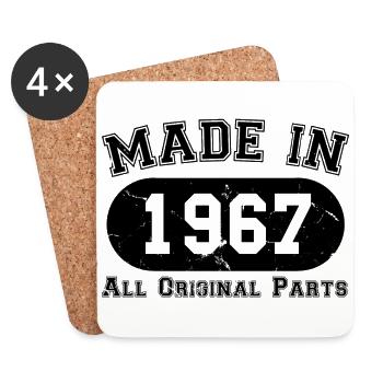 Made in 1967 Alle Originalteile 50. Geburtstag - Untersetzer (4er-Set) - Weiß - Vorne