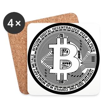 A Bitcoin - Untersetzer (4er-Set) - Weiß - Vorne