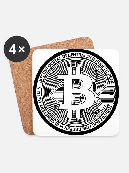 A Bitcoin - Untersetzer (4er-Set) - Weiß