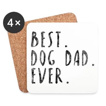 Best Dog Dad Hundeliebe Hundebesitzer Geschenkidee - Untersetzer (4er-Set) - Weiß - Vorne