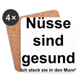 Nüsse sind gesund - Untersetzer (4er-Set) - Weiß - Vorne