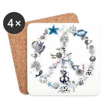 Peace - Coasters (set of 4) - white - Front
