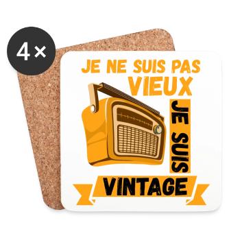 Je ne suis Pas Vieux, Je suis Vintage - Dessous de verre (lot de 4) - blanc - Devant