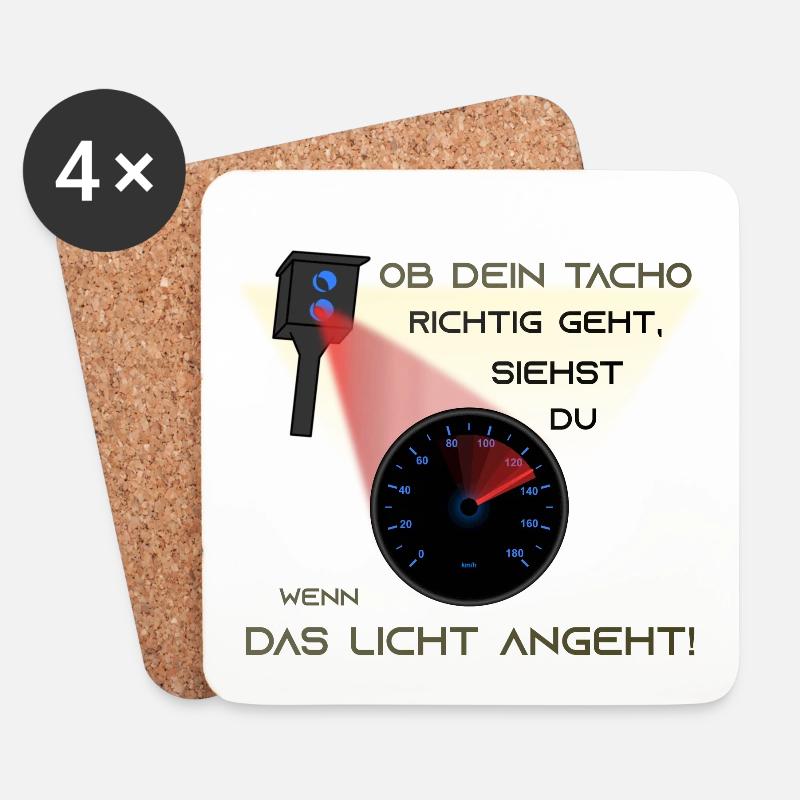 Auto Tuning Spruch lustig Blitzer - Untersetzer (4er-Set) - Weiß