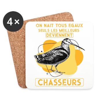 Les meilleurs deviennent chasseurs de bécasse - Dessous de verre (lot de 4) - blanc - Devant