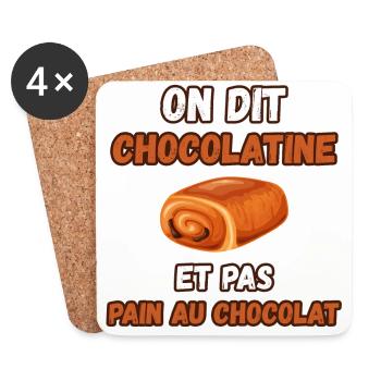 On dit chocolatine et pas pain au chocolat - Dessous de verre (lot de 4) - blanc - Devant