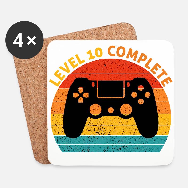 10. Hochzeitstag - Full Level 10 - Untersetzer (4er-Set) - Weiß