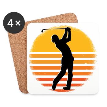 Golfer - Untersetzer (4er-Set) - Weiß - Vorne