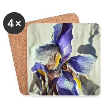 Purple iris flower in full bloom - Coasters (set of 4) - white - Front