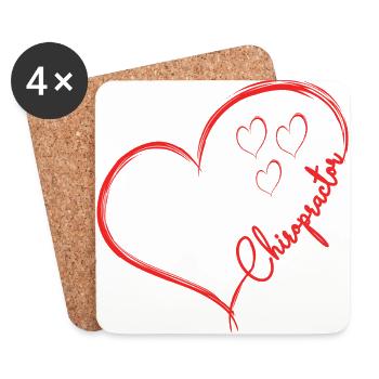 Chiropractor Physiotherapist Heart I Gift - Coasters (set of 4) - white - Front