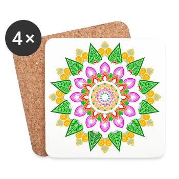 Manu Mandala - Dessous de verre (lot de 4) - blanc - Devant