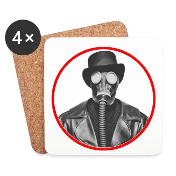 The man with the gas mask - Coasters (set of 4) - white - Front