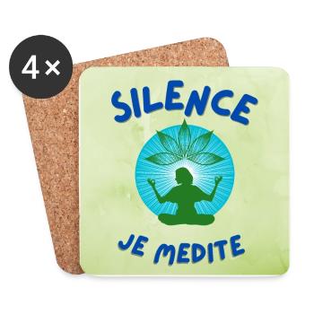 silence I meditate - Coasters (set of 4) - white - Front