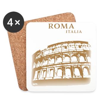 Latin locution rome colisé leewarddesign - Coasters (set of 4) - white - Front