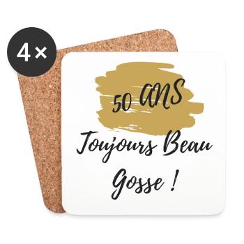 50 ans toujours beau gosse - Dessous de verre (lot de 4) - blanc - Devant