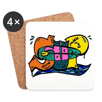 stand up paddle - Coasters (set of 4) - white - Front
