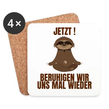 Beruhig dich - Untersetzer (4er-Set) - Weiß - Vorne