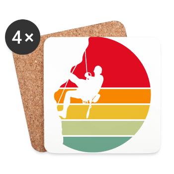 grimpeur cadeau escalade bloc alpinisme montagne - Dessous de verre (lot de 4) - blanc - Devant