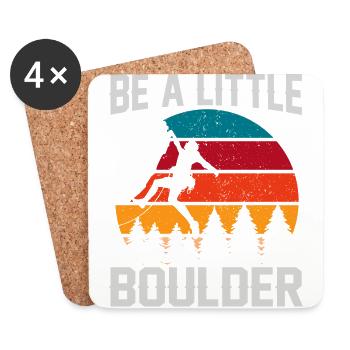 be a small rock gift climbing climber - Coasters (set of 4) - white - Front