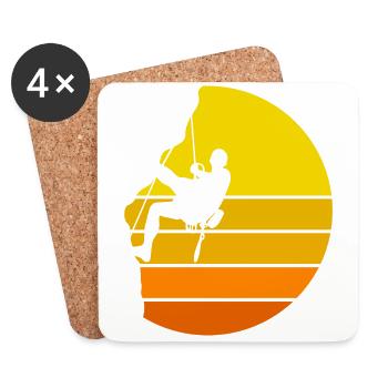 Klettergeschenkidee Bergsteiger Klettergerüst Boulder - Untersetzer (4er-Set) - Weiß - Vorne