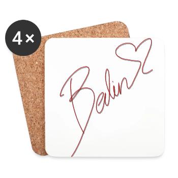 Berlin lettering with heart - Coasters (set of 4) - white - Front