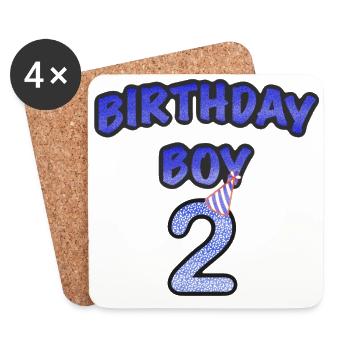 Birthday Boy 2 Years - Untersetzer (4er-Set) - Weiß - Vorne