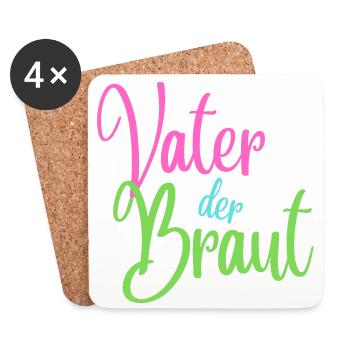 Vater der Braut - Untersetzer (4er-Set) - Weiß - Vorne