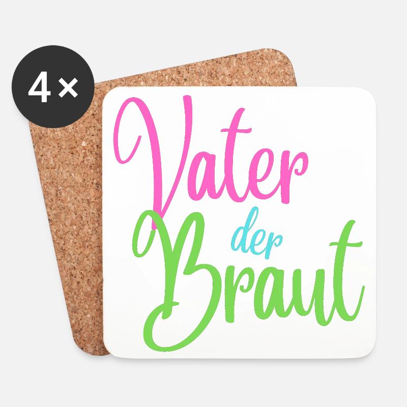Vater der Braut - Untersetzer (4er-Set) - Weiß