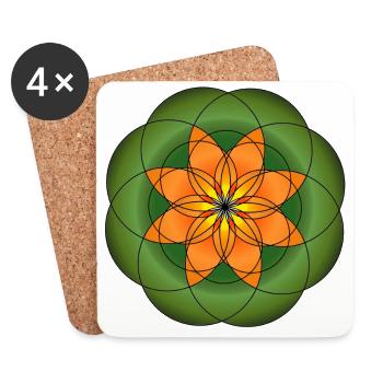 Fleur circulaire Guérison de la sacralisation - Dessous de verre (lot de 4) - blanc - Devant