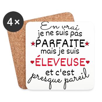 cadeau d'anniversaire éleveuse parfaite - Dessous de verre (lot de 4) - blanc - Devant