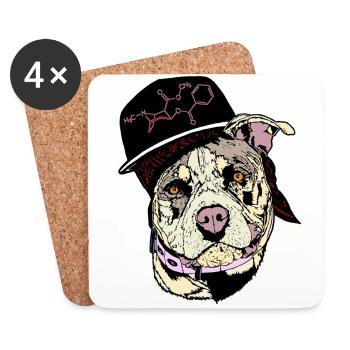 American Bully Pocket Hip Hop Music - Coasters (set of 4) - white - Front