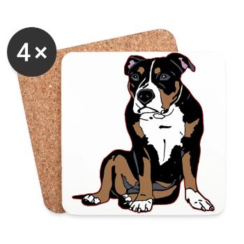 American Bully Pocket - Dessous de verre (lot de 4) - blanc - Devant