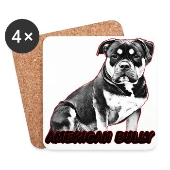 American Bully Pocket - Untersetzer (4er-Set) - Weiß - Vorne