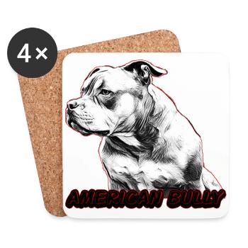American Bully Pocket - Coasters (set of 4) - white - Front