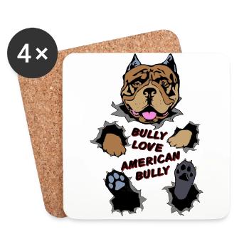 Bully02 - Dessous de verre (lot de 4) - blanc - Devant