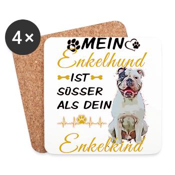 Enkelhund, Enkelkind - Untersetzer (4er-Set) - Weiß - Vorne