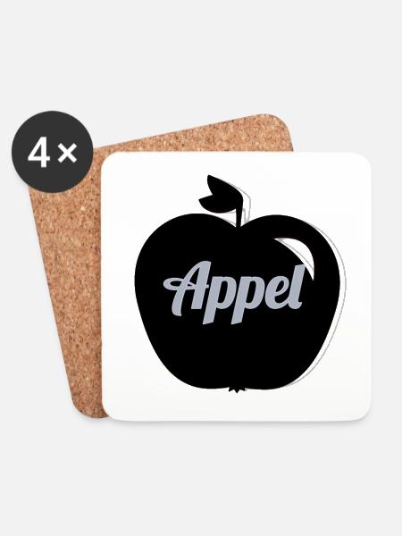 Apple Apfel - Untersetzer (4er-Set) - Weiß