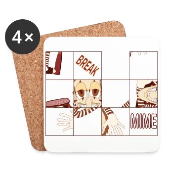 BREAK MIME - Coasters (set of 4) - white - Front