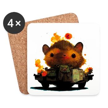 Aimez le hamster, pas la guerre - Dessous de verre (lot de 4) - blanc - Devant