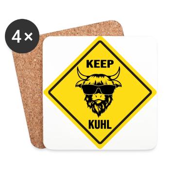 kuh alm landleben keep kuhl bauernhof kuhwies´n - Untersetzer (4er-Set) - Weiß - Vorne