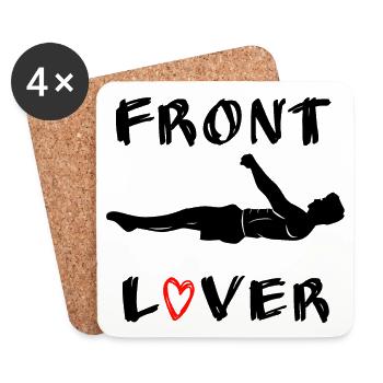 Front Lover, Front Lever Calisthenics - Dessous de verre (lot de 4) - blanc - Devant