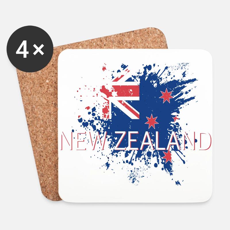 New Zealand - Untersetzer (4er-Set) - Weiß