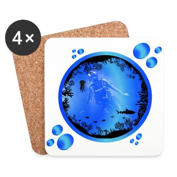 Scuba - Coasters (set of 4) - white - Front
