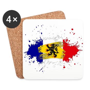 Splash Tricolore Flandern - Untersetzer (4er-Set) - Weiß - Vorne