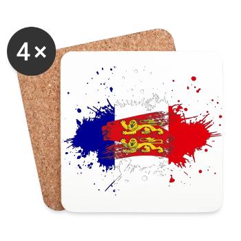 Splash Tricolore Normandie - Dessous de verre (lot de 4) - blanc - Devant