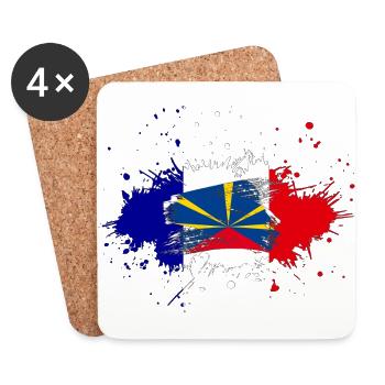 Splash Tricolore Reunion - Dessous de verre (lot de 4) - blanc - Devant