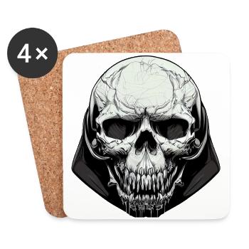 Evil skull Art - Coasters (set of 4) - white - Front