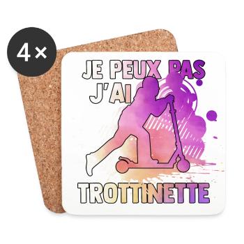 je peux j'ai trottinette watercolor - Dessous de verre (lot de 4) - blanc - Devant