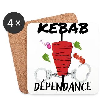 KEBAB DÉPENDANCE - Dessous de verre (lot de 4) - blanc - Devant