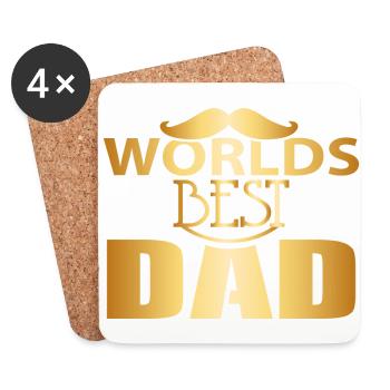Le meilleur papa du monde - le meilleur papa du monde - - Dessous de verre (lot de 4) - blanc - Devant